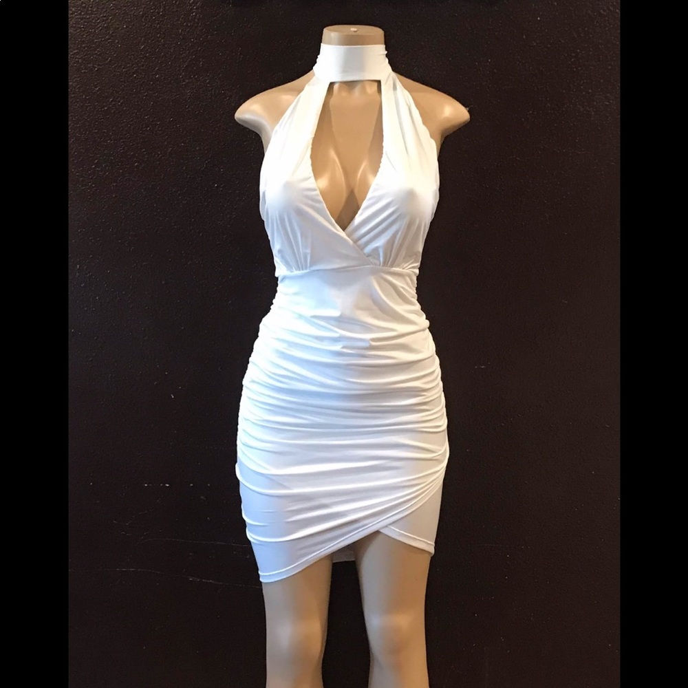 Fitted White or Khaki dress